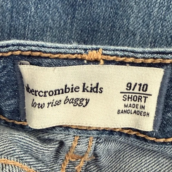 ABERCROMBIE & FITCH Low Rise Baggy Wide Leg Jeans Girls Size 9/10 Short Bear Kid - Picture 6 of 9